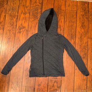 UGG Charcoal Grey Quilted Full Zip Jacket With Thumbholes Size Small